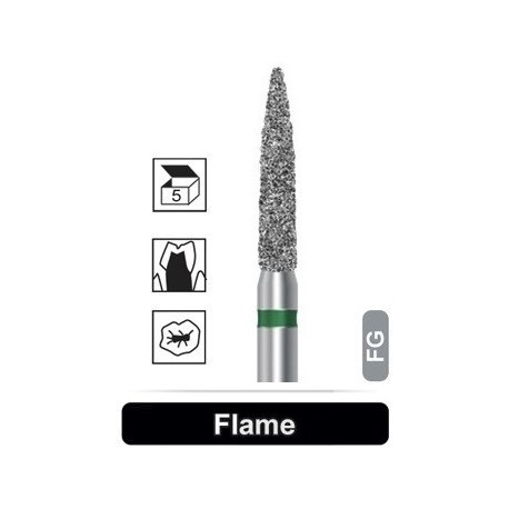 شعله شمعی فرز الماسه تراش 5 عددی مدل Dentalree - Flame 862