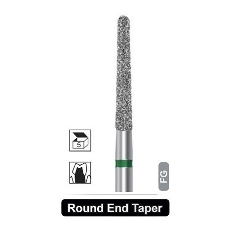 مخروطی فرز الماسی تراش 5 عددی Dentalree- Round End Taper 850