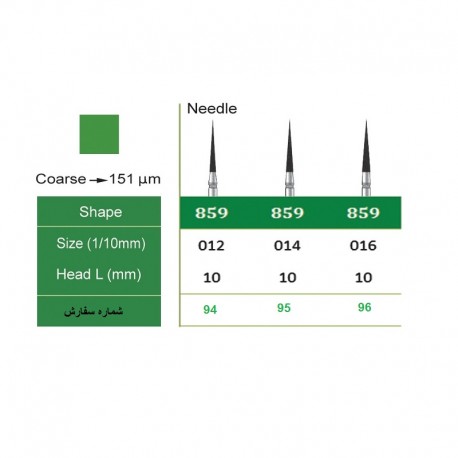 سوزنی فرز الماسه سوزنی 4 عددی مدل Smedent- Needle 859