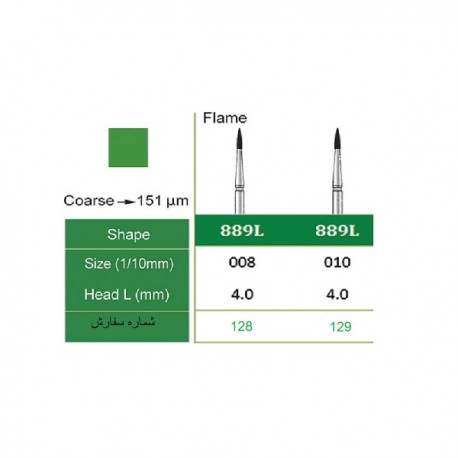 مخروطی فرز الماسی توربین مدل Smedent -Flame 889L