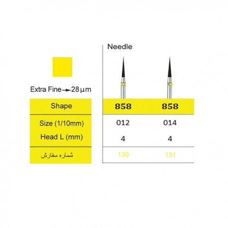 سوزنی فرز الماسی پالیش کامپوزیت 5 عددی مدل Smedent - Needle 858