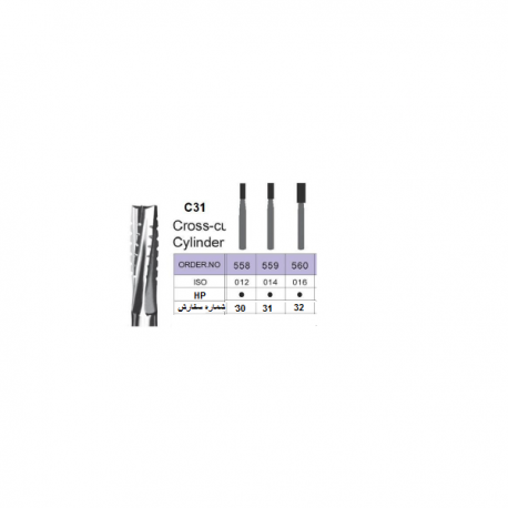 کارباید فرز کارباید 6 عددی هندپیس -Smedent C31 Cross-Cl Cylinder