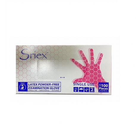 دستکش جراحی دستکش معاینه لاتکس بدون پودر 100 عددی Sriex سایز Medium